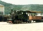 Dampflok PINUS unterweg im Gelnde der Baumschule in Schinznach/AG im Juli 1986