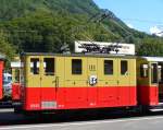 SPB - Zahnrad E-Lok He 2/2  11   WILDERSWIL  am 02.09.2007 im Bahnhof von  Wilderswil.