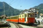 SPB Personenzug 640b von Schynige Platte nach Wilderswil am 20.06.1995 Einfahrt Wilderswil mit He 2/2 11 - B 45 - B 46.