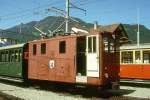 SPB - He 2/2 12  GSTEIGWILER  am 20.06.1995 in Wilderswil - Zahnrad-Lok - SLM2347 - Baujahr 1913 - abgeliefert Okt.1913 - Inbetriebnahme 17.05.1914 - 220 KW - Gewicht 16,00t - LP 5,67m - zulssige Geschindigkeit 12 km/h - =05.05.1990 - Neuanstrich 16.05.1955 - Hinweis: Lokserie der SPB besteht aus 4 Fahrzeugen mit den Nummern 11 bis 14 - Lok noch in brauner Lackierung
