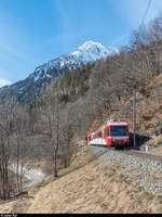 TMR Beh 4/8 71 als Regio Vallorcine - Martigny am 30. Januar 2018 zwischen Le Trétien und La Médettaz.