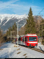 TMR Beh 4/8 72 als Regio Martigny - Vallorcine am 30. Januar 2018 bei La Médettaz.
