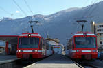 MC/SNCF: BDeh 4/8 3 + und BDeh 4/8 21 vereint in Martigny am 9.