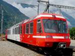 TMR / MC - Zahnradwagen BDeh 4/8 22 im Bahnhof von Martigny am 01.09.2008