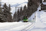 Transports publics du Chablais TPC  Winteridylle auf dem BVB Streckenabschnitt Villars - Col-de-Bretaiye vom 18.