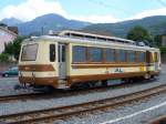 TPC / AL -  Zahnrad Triebwagen BDeh 2/4 202 im neuen Bahnhofsareal von Aigle am 29.07.2007