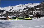 In einer herrlichen Winterlandschaft ist einer der beiden TPC Beh 4/8 auf dem Weg von Aigle nach Les Diablerets erreicht in K�rze sein Ziel. 

11. Januar 2021