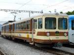 TPC / AL - Steuerwagen Bt 352 mit Zahnradtriebwagen BDeh 4/4 301 in Depotareal Chlex in Aigle am 07.06.2008