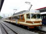 TPC / AL - Zahnradtriebwagen BDeh 4/4 312 mit Steuerwagen Bt 363 und Steuerwagen Bt 362 im Bahnhof von Aigle am 07.06.2008