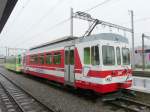 tpc  AOMC - Triebwagen BDeh 4/4 503 mit Steuerwagen Bt 352 im Bahnhof von Aigle am 08.04.2012