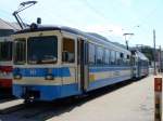 Steuerwagen der ASD Bt 431 + Be 4/4 403 im Bahnhof von Aigle am 30.07.2006