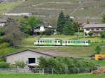 tpc / AOMC - Zahnradtriebwagen BDeh 4/4 501 mit Steuerwagen Bt 532 unterwegs bei Les Amoux am 26.05.2013 