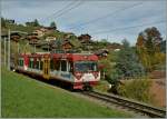 Der AOMC Beh 4/8 592 auf der Fahrt nach Champry kurz vor der Haltstelle En Charnet.