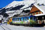 TPC/ASD: Schneeräumungszug mit dem BDe 4/4 2 (1913/41) in Les Diablerets am 22.