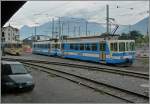 Noch im alten Bahnhof von Aigle und noch in der  alten  Lackierung zeigen sich hier zwei ASD BDe 4/4.