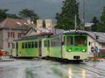 tpc / ASD - Steuerwagen Bt 431 mit Triebwagen BDe 4/4 404 bei der zufahrt zum Bahnhof in Aigle am 20.07.2014