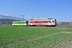 BDeh 4/4 503 und Bt 531 bei Villy, 18.03.2015.