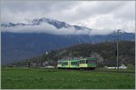 Der AOMC Beh 4/8 592 ist als Regionalzug 37 Champéry - Aigle bei Villy unterwegs.