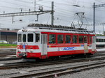 tpc - Triebwagen BDeh 4/4 514 unterwegs im Bahnhofsareal in Aigle anlässlich des Abschieds Fest der Alten Fahrzeuge der AOMC am 19.06.0216