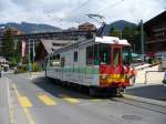 TPC / BVB - Zahnrad Triebwagen BDeh 4/4 81 mit der  BVB = Bex - Villars - Bretaye mit Seitenwerbung unterwegs in Villars am 29.07.2007