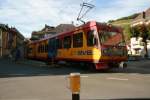 So lass ich mir doch das Bahnfotografieren gefallen! In der Beiz hocken, dass Bierli bei der Hand. Und Jungs! Die Serviertochter... Zum Glck darf ich ein Foto von ihr wegen der Verletzung der Persnlichkeitsrechte nicht verffentlichen. Ach ja... Das Bild ist evtl. erkennbar schief... War ja auch das vierte Bier am Tag.
Beh 4/8 93 der TPC in Bex, 19.10.2013