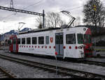 tpf - Triebwagen Be 4/4  123 abgestellt im Bahnhof von Bulle am 19.12.2020