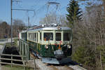 ABSCHIED VON DER SCHMALSPURSTRECKE BULLE - BROC FABRIQUE.
Transports publics fribourgeois (TPF)
Zum Abschied von der Schmalspur-Strecke zwischen Bulle und Broc-Fabrique wurden die fahrplanmässigen Fahrten vom 27. und 28. März 2021 ohne Aufpreis mit Nostalgiezügen von GFM Historique geführt.  Der historische Zug bestand aus Be 4/4 131 + BC Ce 811, ehemals Brünig + BDe 4/4 141.
Diese sechs Abschiedsaufnahmen meiner zweiten Serie sind am 28. März  2021 zwischen La Tour-de-Trême Parqueterie und Les Marches entstanden.
Foto: Walter Ruetsch