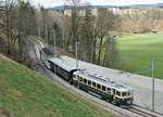 ABSCHIED VON DER SCHMALSPURSTRECKE BULLE - BROC FABRIQUE.
Transports publics fribourgeois (TPF)
Zum Abschied von der Schmalspur-Strecke zwischen Bulle und Broc-Fabrique wurden die fahrplanmässigen Fahrten vom 27. und 28. März 2021 ohne Aufpreis mit Nostalgiezügen von GFM Historique geführt.  Der historische Zug bestand aus Be 4/4 131 + BC Ce 811, ehemals Brünig + BDe 4/4 141.
Diese sechs Abschiedsaufnahmen meiner sechsten Serie sind am 27. und 28. März 2021 zwischen Broc Village, Gare und Broc Fabrique entstanden.
Foto: Walter Ruetsch