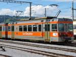 tpf - Triebwagen  BDe 4/4  121 bei der einfahrt zum Bahnhof von Bulle am 29.07.2007