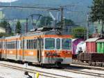 tpf - Triebwagen BDe 4/4 124 abgestellt als Reserve Pendel im Bahnhofsareal von Bulle am 05.09.2010