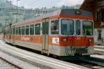 tpf (ex GFM)1000 mm ..Bt 233 + BDe 4/4 122.. vor dem Bahnhof in Montbovon am 01.07.2006