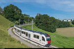 Be 2/4 103 führt am 7. Juli 2016 einen Regionalzug nach Broc Fabrique. Aufgenommen kurz vor der Endstation.