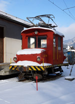 GFM/TPF: Te 2/2 12 aus dem Jahre 1913 abgestellt in Montbovon am 9. Januar 2017.
Foto: Walter Ruetsch