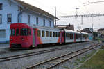 TRAVYS/YStC Yverdon - Sainte-Croix  ALT UND NEU VEREINT  Neuer Triebzug mit Bt 51 in Sainte-Croix auf den nächsten Einsatz wartend am 29.