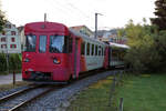 TRAVYS/YStC Yverdon - Sainte-Croix  ALT UND NEU VEREINT  Neuer Triebzug mit Bt 51 bei Sainte-Croix auf der Fahrt nach Yverdon les Bains am 29.