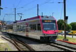 Travys / YsteC  -Triebwagen ABe 2/6  2001 + ABe 2/6  2000 als Regio nach Ste-Croix bei der einfahrt in Baulmes am 21.06.2026