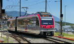 Travys / YsteC  -Triebwagen Be 4/4 3003 + AB  + Be 4/4 als Regio nach Ste-Criox bei der einfahrt in Baulmes am 21.06.2026