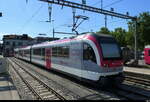 Travys / YsteC  -Triebwagen Be 4/4  3005 + AB + Bt als Reserve in Yverdon am 21.06.2026