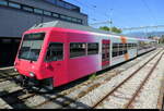 Travys / YsteC  - Steuerwagen Bt 55 + Ab + Be 4/4 als Reserve abgestellt im Bhf. Yverdon am 21.06.2026
