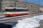 Züge von transN auf normaler und schmaler Spur in La Chaux de Fonds.