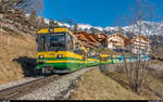 88. Lauberhornrennen am 13. Januar 2018 - Hochbetrieb bei der Wengernalpbahn. Pano 146 und Pano 143 bei Wengen.
