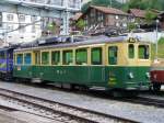 WAB - Abgestelleter Zahnrad Triebwagen BDeh 4/4 104 im Bahnhof von Lauterbrunnen am 16.06.2007