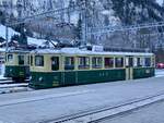 BDeh 4/4 104 und 112 der WAB am 8.2.22 im Bahnhof Lauterbrunnen abgestellt.