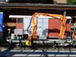 WAB - Baudienstwagen Xm  760 im Bahnhof von Lauterbrunnen am 02.09.2007