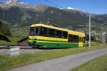 Bhe 4/8 141 und Bhe 4/8 144 fahren am 3.10.10 von Grindelwald Grund Richtung Brandegg.