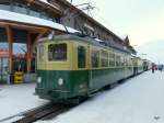 WAB - Triebwagen BDeh 4/4  111 auf der Kleinen Scheidegg bei einer leerfahrt nach Grindelwald am 25.02.2011