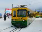 WAB - Steuerwagen Bt 252 bei der Ankunft auf der Kleinen Scheidegg am 25.02.2011