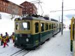 WAB - Triebwagen BDeh 4/4 108 mit Steuerwagen unterwegs auf die Kleine Scheidegg am 25.02.2011