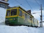 Doppeltratkion BDeh 4/8, vorne im Bild 134, bei Einfahrt aus Gridelwald in Kleine Scheidegg, 15.03.2011.