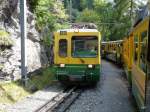 WAB - Zugskreuzung unterwegs zwischen Lauterbrunnen und Wengen am 13.07.2013